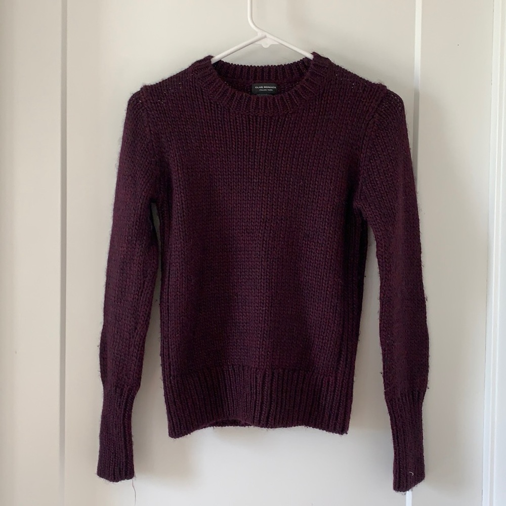 Club Monaco Burgundy Knitted Sweater